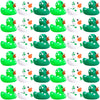 Wehhbtye 36Pcs St. Patricks Day Rubber Ducks - 2 inch Green Shamrock Irish Day Rubber Duckies - Squeaky Green Duck Pool Float B