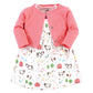 Hudson Baby Baby Girls Cotton And Cardigan Set Casual Dress, Farm Animals, 5T Us