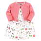 Hudson Baby Girls' Cotton Dress And Cardigan Set, Farm Animals, 0-3 Months