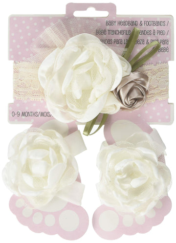 Lillian Rose Baby Headband And Barefoot Sandals, Ivory