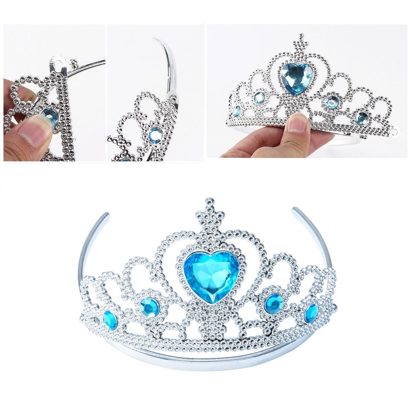 Yosbabe Princess Elsa Dress Up Party Accessories Princess Dress Up Jewelry Play Toy Set For Girls Party Favors Set - Elsa Crown