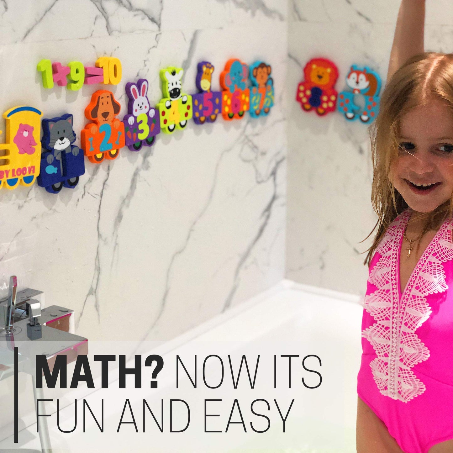 100% Non-Toxic Bathtub Numbers - Fun Bath Foam Toys - Educational Puzzles Floating Bathtub Animals for Kids Girls Boys - Set of