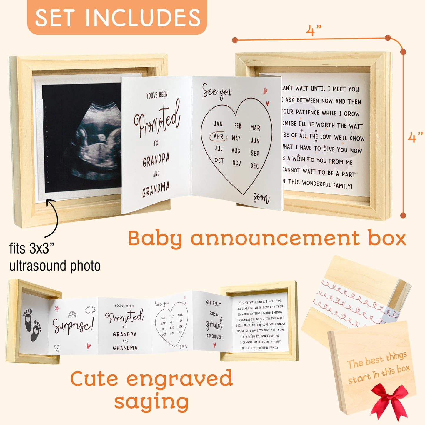 97 Decor Grandparents Baby Announcement Gifts - Pregnancy Announcement For Grandparents - Pregnancy Reveal Grandparents Ideas, N