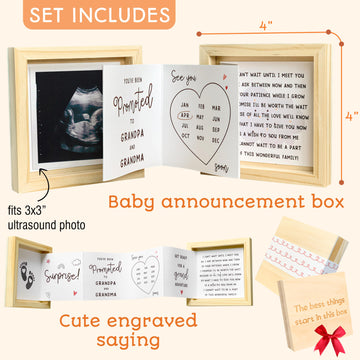 97 Decor Grandparents Baby Announcement Gifts - Pregnancy Announcement For Grandparents - Pregnancy Reveal Grandparents Ideas, N