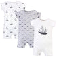 Hudson Baby Unisex Cotton Rompers, Sail The Sea, 0-3 Months