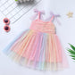 Baby Girls Sequin Rainbow Tutu Dress Summer Sleeveless Tulle Princess Birthday Party Dresses Toddler Little Girl First Communion