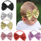 Song Qing Baby Infant Girls Hair Band Sequined Bow Headband Turban Knot Hair Headwear (Red)
