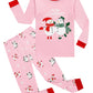 Kikizye Christmas Snowman Baby Girls Holiday Pjs 100% Cotton Long Sleeve Infant Pajamas Sets Size 18-24 Months Pink