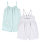Gerber Baby Girls Toddler 2-Pack Sleeveless Romper Jumpsuit, Light Grey And Sand Dollars, 18 Months