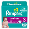 Pampers Cruisers Diapers - Size 3, 140 Count, Disposable Active Baby Diapers with Custom Stretch