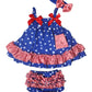 Petitebella Patriotic Stars Striped Swing Top Bloomer Baby Outfit Nb-24M (0-12Months) Blue