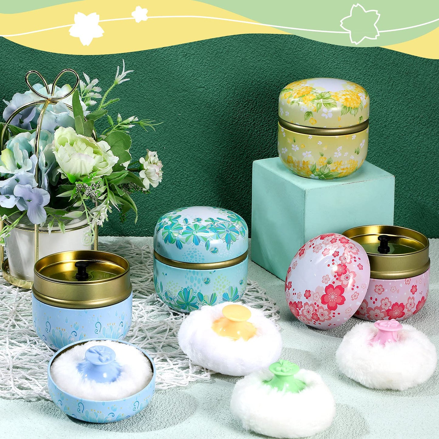 8 Pieces Powder Puff Case For Face Body Soft Dusting Cosmetic Powder For Baby And Women Travel Home