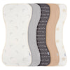 Gerber Baby Unisex Burp Cloths 5-Pack, Tan Grey, Size 10.5' X 21'