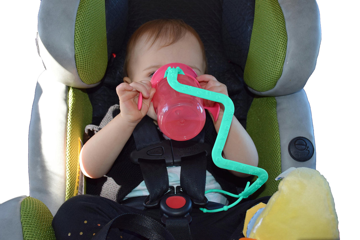 Brilli Baby Cup Catcher Patented Safety Tether Strap, Attach Sippy Cups, Bottles, Pacifiers & More to Stroller, High Chair, Car