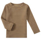 Toddler Boys Long Sleeve Tee Shirts Little Kids Cotton Striped Crew Neck Tops (Coffee,3T)