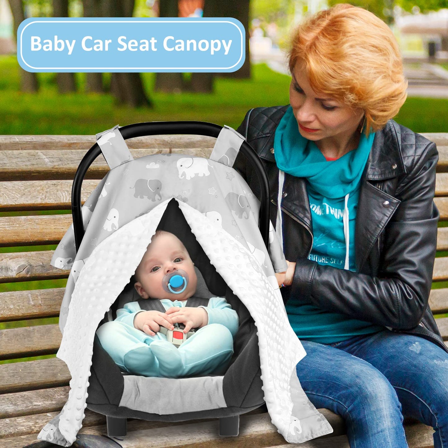 Tanofar Car Seat Cover Baby, Carseat Covers Baby Boy Girl, Peekaboo Opening Infant Car Seat Cover For Winter, Warm & Cozy, Grey
