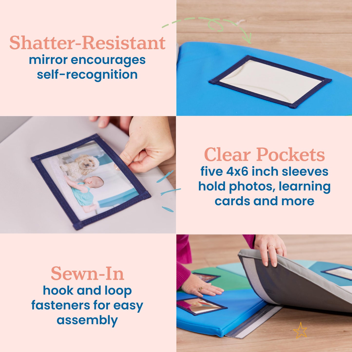 Ecr4Kids Softzone Picture Me Play Mat, Activity Mat, Contemporary