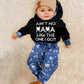 Fommy Baby Boy Clothes 9-12 Months Baby Boy Clothes Letter Print Black Hoodie Blue Pants 2Pcs 3-6 Months Baby Boy Clothes