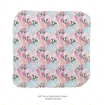 Spasilk Washcloth Wipes Set For Newborn Boys And Girls, Soft Terry Washcloth Set, Pack Of 10, Pink Coral