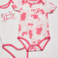 Calvin Klein Girls' 4 Pieces Pack Bodysuits, Coral Reef/Equator Pink/White Luster, 3-6 Months