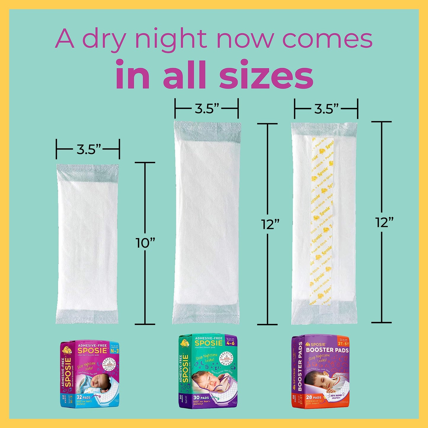 Sposie Diaper Booster Pads - Diaper Pads Inserts Overnight, Cloth Diaper Inserts and Overnight Diapers Size 4-6, Diaper Liners B