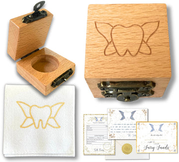 Tooth Box W/Clasp & Tooth Pouch | Tooth Fairy Box For Girls Or Boys & Tooth Fairy Bag | Clasp Closure - Set Of 1