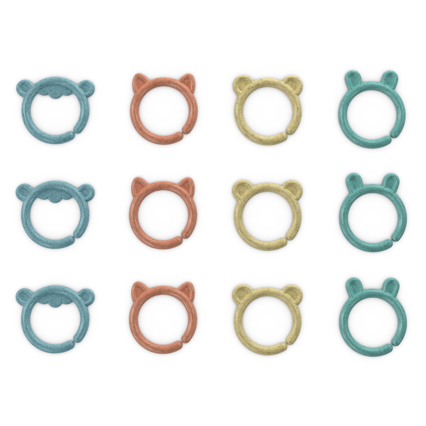 Ingenuity Sheppys Squad Toy Links for Newborn and Up, 12 Links, Plant-Based and BPA-Free Materials, Multi-Texture