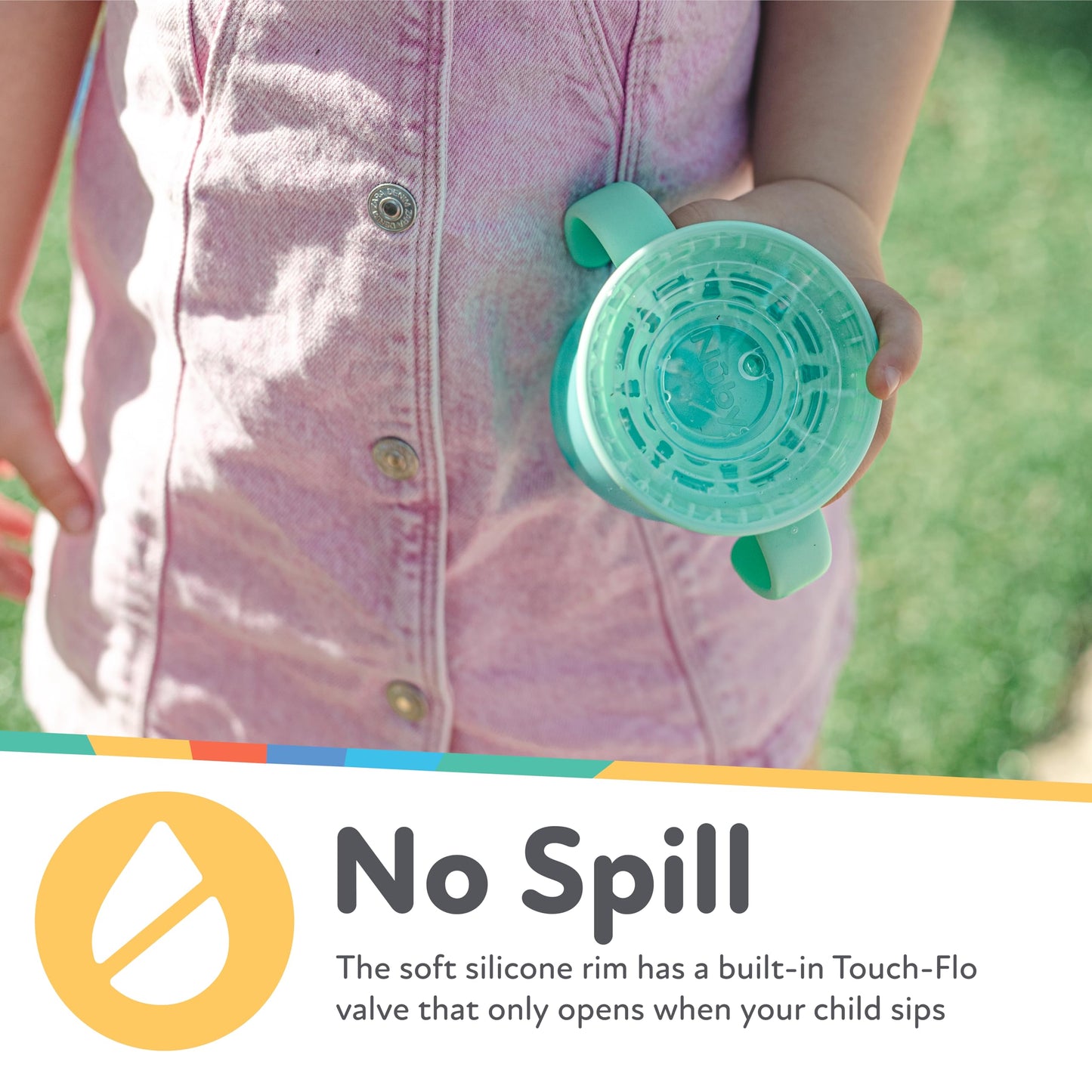 Nuby Wonder Cup - Spill-Proof Toddler Sippy Cups - (2 Pack) 7 Oz - Sip From All Sides - Leak Resistant - Easy Grip Two-Handle De