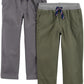 Simple Joys by Carters Baby Boys 2-Pack Pull On Pant, Green/Grey, 3T
