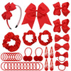 Lacgo Pack Of 37 School Uniform Hair Bow Accessories - Christmas Grosgrain Hair Clips Bow Headband Ribbon Alligator Ponytail Hol