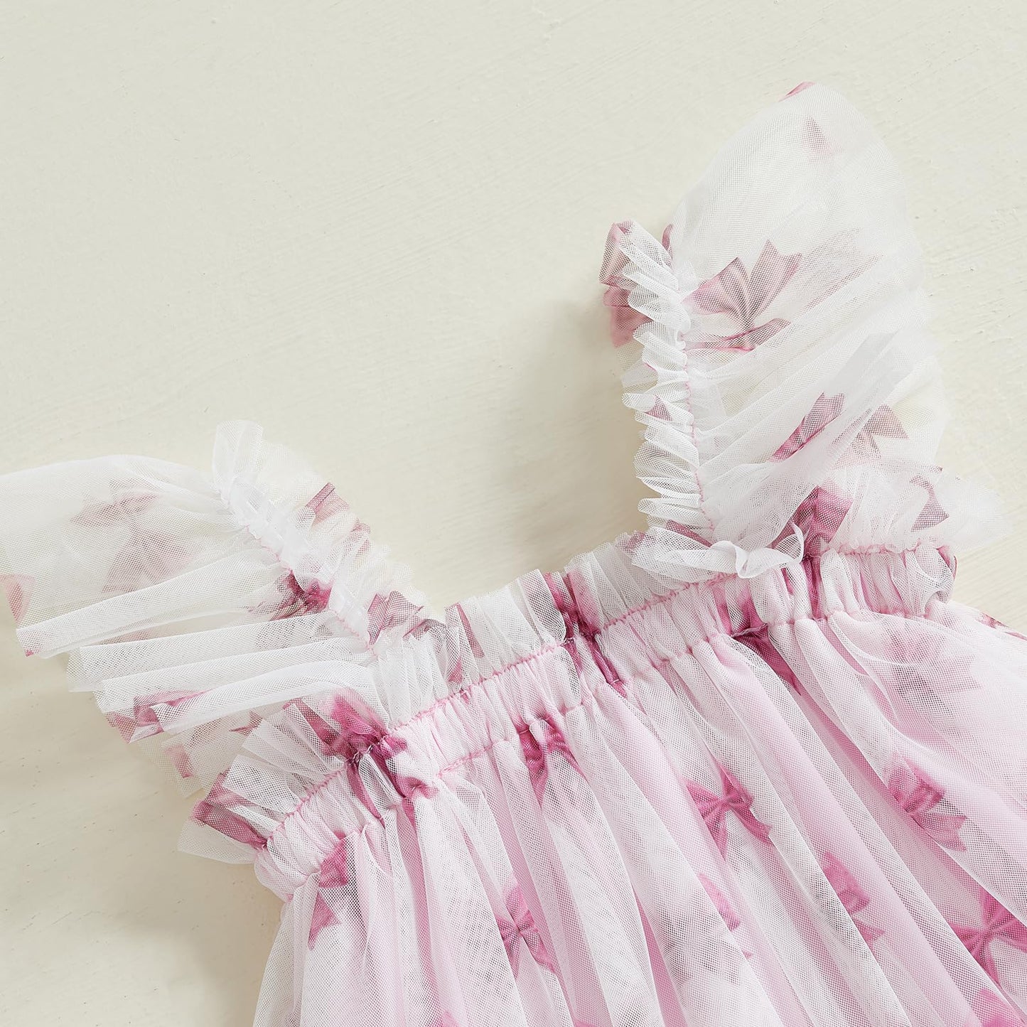 Toddler Baby Girl Dress Valentines Day Heart Bow Sleeveless Layered Tulle Tutu Dresses Princess Holiday Party Dress (D Pink Bow,