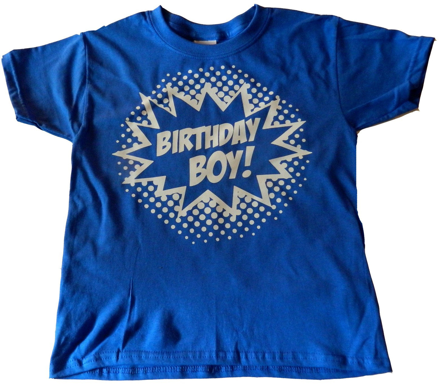 Custom Kingdom Boys' Birthday Boy Superhero T-Shirt (3T, Royal Blue)