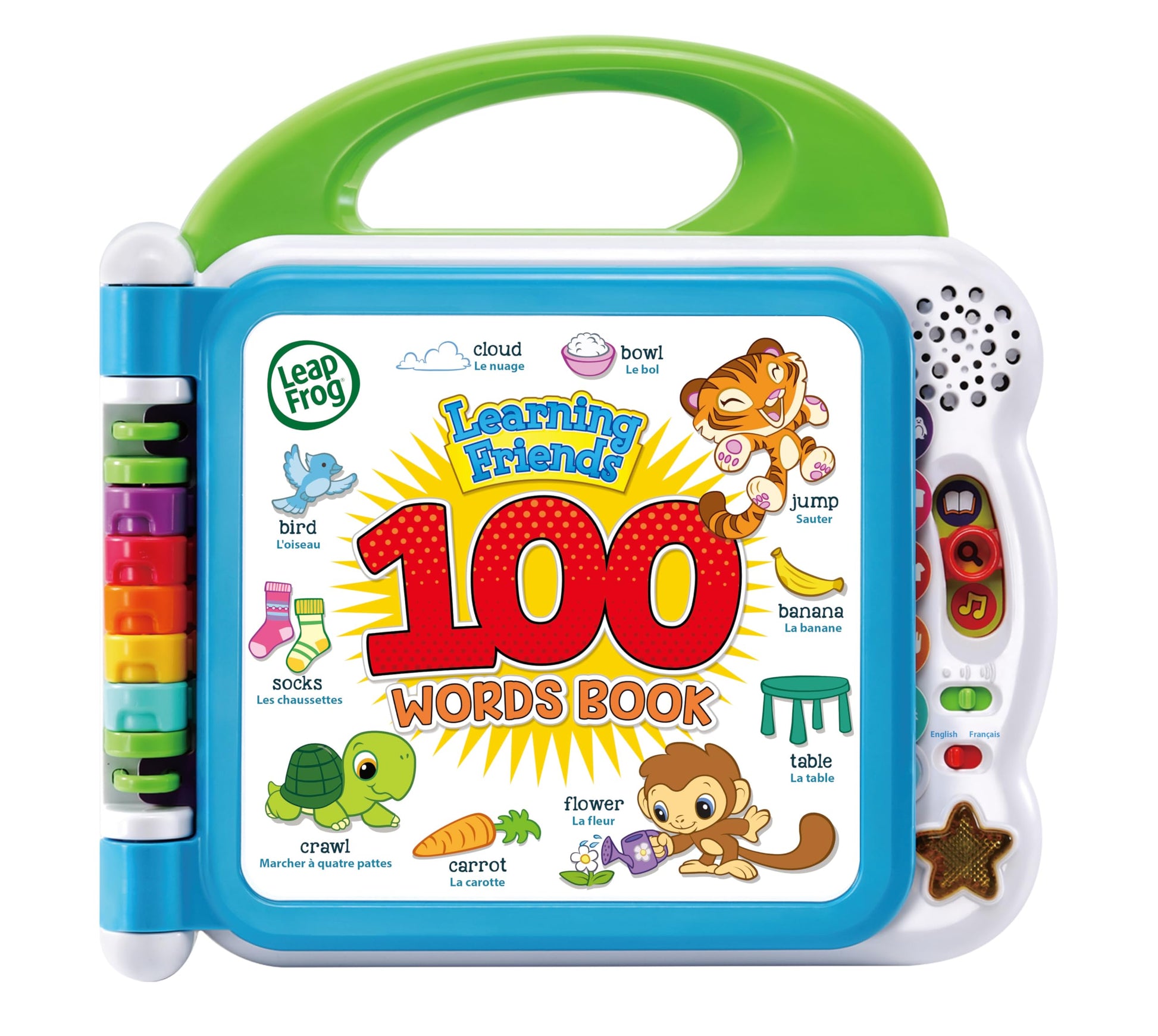 LeapFrog 601503 Learning Friends 100 Words Baby Book Educational and Interactive Bilingual Playbook Toy Toddler and Pre School B