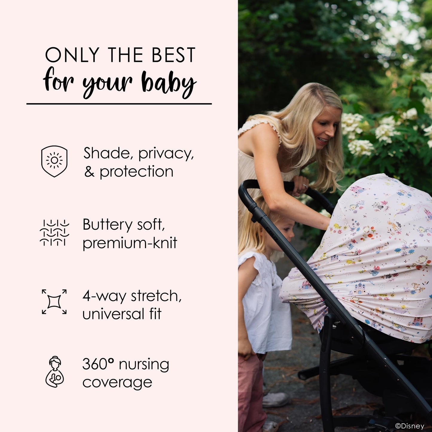 Milk Snob Disney'S A Wish Come True 5-In-1 Baby Cover, Breastfeeding, Car Seat, Carrier, Stroller, High Chair, Shopping Cart, Lo