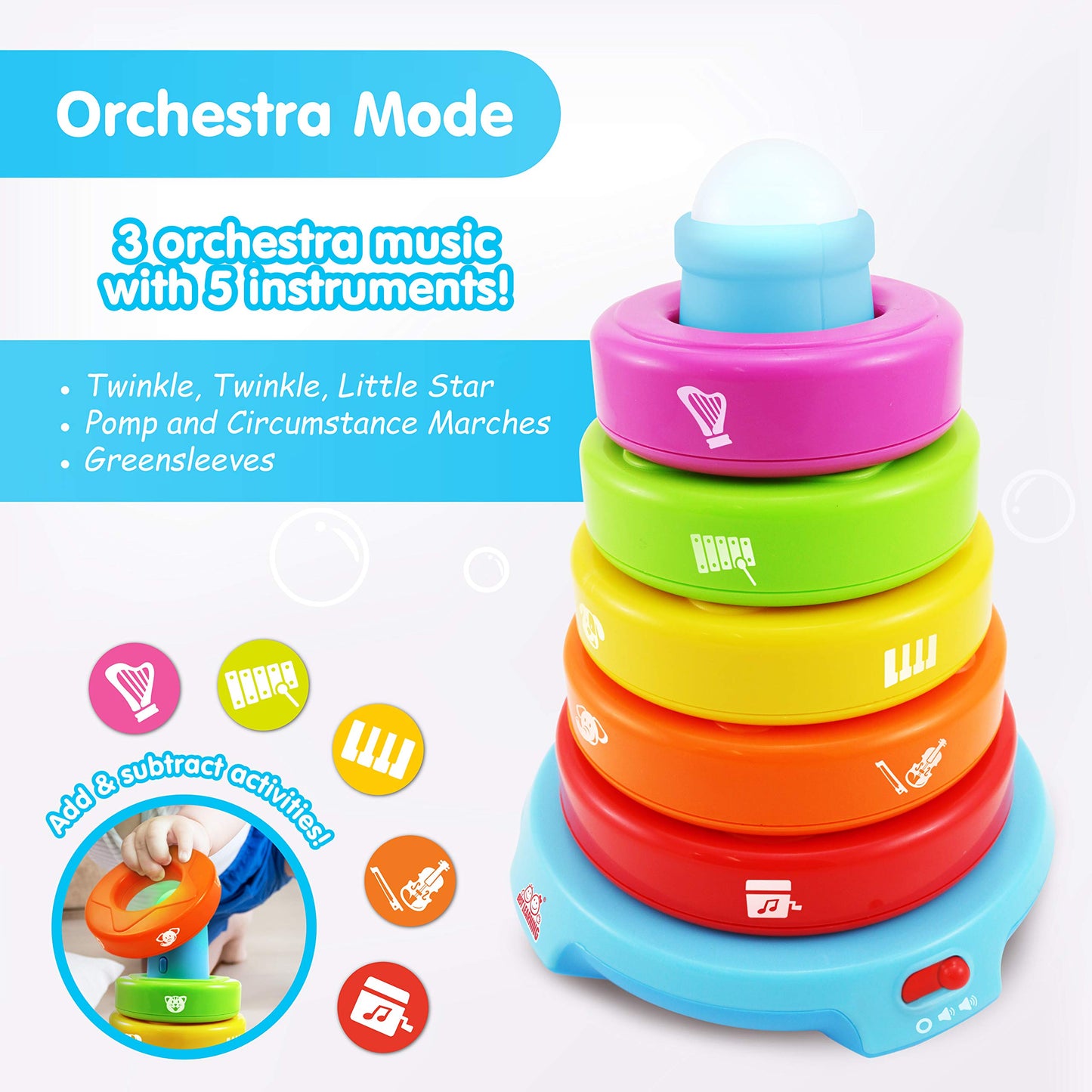 BEST LEARNING Stack & Learn - Developmental Educational Activity Stacking Toy for Infants Babies Toddlers for 6 or 9 Month Old B