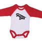 Ebenezer Fire Skateboarding Onesie/Crawl Walk Skate/Raglan Bodysuit/Gift For Newborn (0-3M, Red)