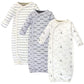 Touched By Nature Baby Girls Organic Cotton Kimono Nightgown, Mr. Moon, 0-6 Months Us