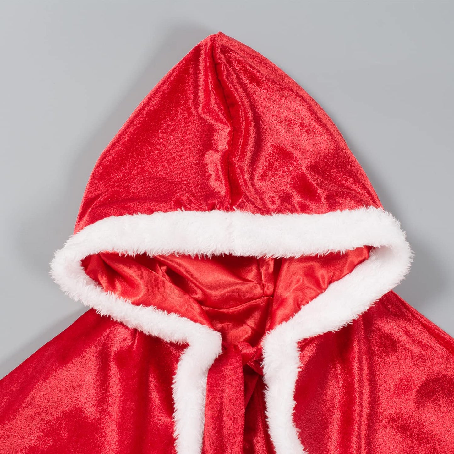 Little Red Riding Christmas Fur Princess Cape Hood Cloaks Costume For Girls 3-4 Years(110Cm)