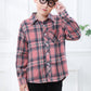 Sangtree Boys Long Sleeves Flannel Plaid Button Down Shirt Tops Pink Plaid, 12-18 Months = Tag 80