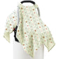 100% Muslin Cotton Car Seat Cover Baby, Carseat Canopy Cover, Universal Fit Stroller Covers for Boys and Girls (Nice Day)