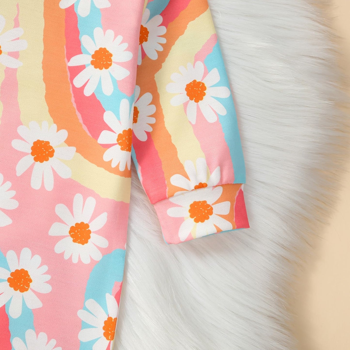 Infant Newborn Baby Girls Floral Sleep Gown Headband Sleepwear Romper Sleeping Bags Outfits (0-3 Months,Floral&Rainbow)