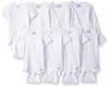 Gerber Baby 8-Pack Onesies Bodysuits, White Long Sleeve Short Sleeve, 6-9 Months