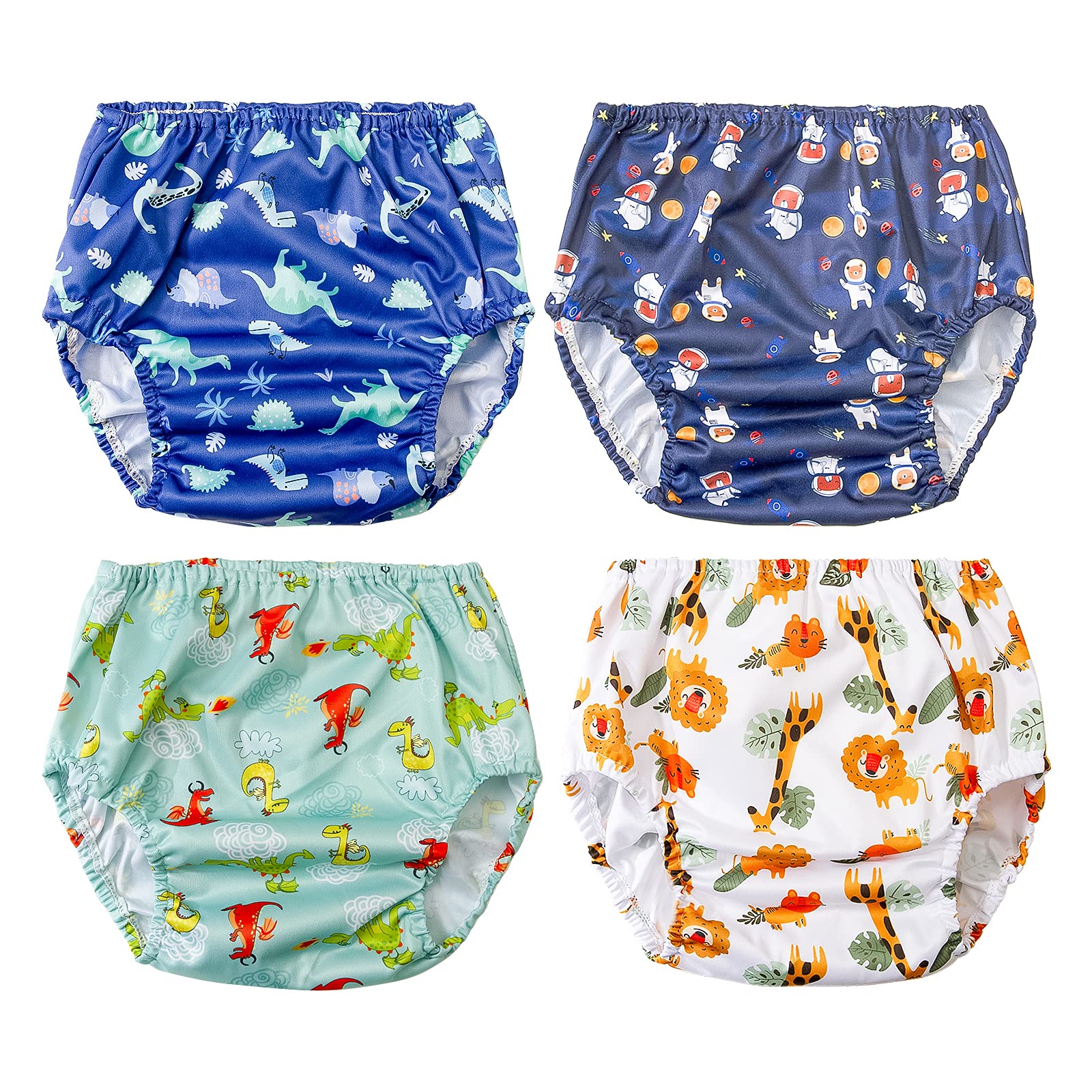 BISENKID Rubber Swim Diaper Cover for Plastic Pants Good Elastic Plastic Diaper Covers for Plastic Underwear for Toddlers & Pott
