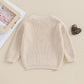 Baby Girl Valentines Day Outfit Love Heart Sweet Long Sleeve Sweater Tshirt Crewneck Tops Fall Winter Clothes (A-Khaki, 6-9 Mont