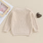 Baby Girl Cute Long Sleeve Crew Neck Love Embroidery Sweater Toddler Valentine Day Outfits (Beige Heart, 9-12 Months)