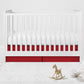 Bacati - Muslin Ikat Stars Toddler Bedding (Crib/Toddler Bed Skirt, Red)