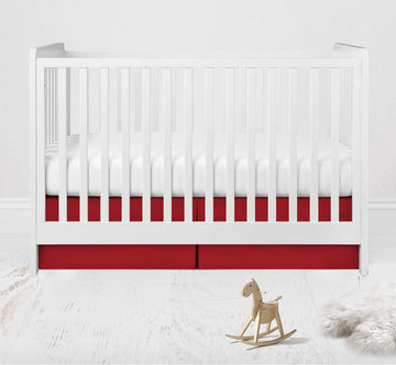 Bacati - Muslin Ikat Stars Toddler Bedding (Crib/Toddler Bed Skirt, Red)