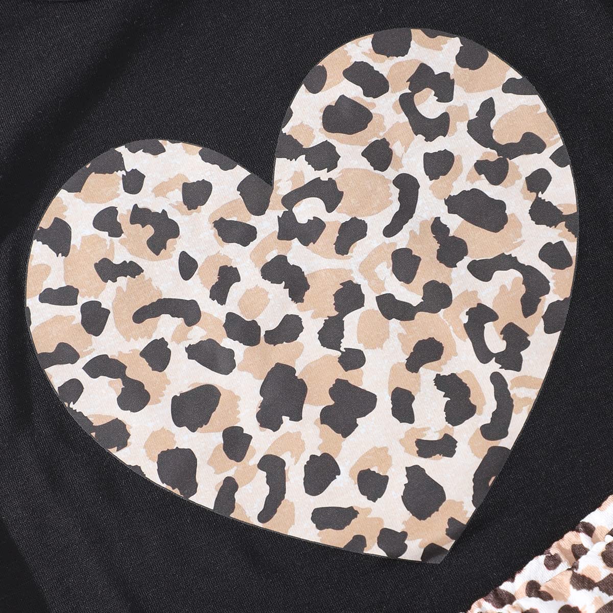 Akyzic Girls Summer Outfit Two Piece Clothing Set Heart Print Shirt Cheetah Print Layered Back To School Skirt Sets 6 Years