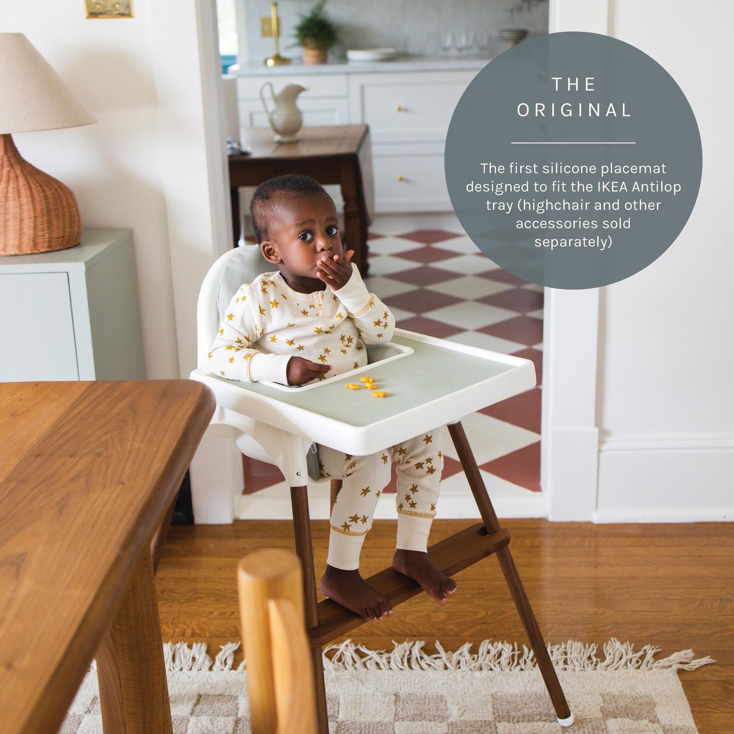 Yeah Baby Goods Placemats Compatible W/Antilop High Chair (Desert Sage) - Slip-Resistant & Food-Grade Silicone High Chair Mat Fo