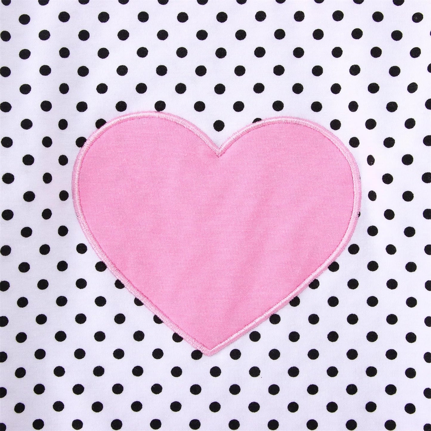 Modntoga Toddler Baby Girl Valentine'S Day Outfit Long Sleeve Dot Heart Shirt Top+Suspender Strap Red Skirts Set(18M-7Y) (Pink,